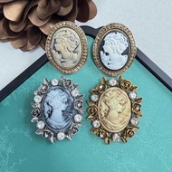 Vintage Enamel Beauty Head Brooches Lapel Pins Fashion Jewelry Unisex Party Outfit Gift
