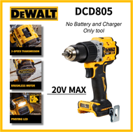 DEWALT DCD805  20V MAX Hammer Drill, 1/2", Cordless and Brushless, Compact With 2-Speed Setting (no charger, no battery)