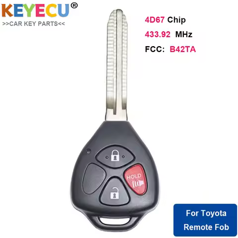 KEYECU Remote Control Car Key for Toyota 2005 2006 2007 2008 Hilux, Fob 3 Button - 433.92MHz - 4D67 