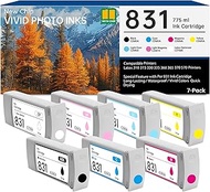 831 831A Ink Cartridge 775ML (7-Pack) Replacement for HP 831A Ink CZ682A CZ683A CZ684A CZ685A CZ686A