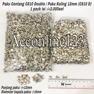 C810 Double Check Nails (reversible) 12mm Rivet Nails (C810 D) Silver (1 pack contains -/ +2,000 set