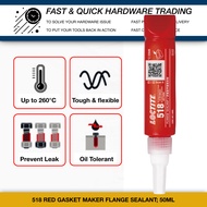 518 50ML RED Silicone Gasket Sealant Industrial Automotive Engine Oil Bearing Flange Washer Metal Pu