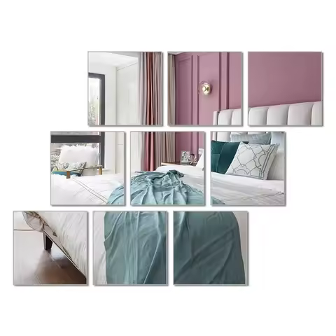 2mm 3D Mirror Wall Decor Stickers Full-length Mirror Self-Adhesive Vanity Mirror Wall Art Decals Hom
