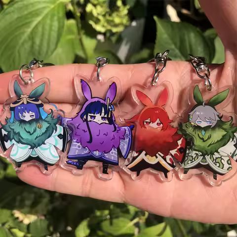 Anime Genshin Impact Keychain Abyss Mage Wanderer Beelzebul Kaveh Tartaglia Diluc Accessories Backpa