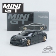 Mini GT 1: 64 Alloy Car Model Taycan Turbo S Metal Volcano Gray Left Rudder