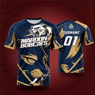 Navy and gold color-block lynx-themed short-sleeve jersey, domineering full-print leopard head team 
