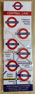 (100%原裝正版，英國購買，全新) 英國 London Underground Central Line Magnetic Bookmarks Page Markers 磁石書簽
