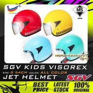 TOPI KELEDAR KANAK-KANAK/BUDAK/CHILDREN SGV HELMET KIDS VISOREX RED/BLUE/GREEN/YELLOW S: 54CM SIRIM 