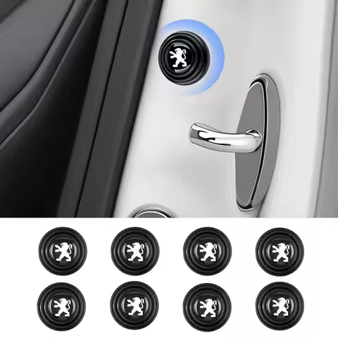 4/8/12pc Car Door Anti-Collision Silicone Shock Absorber Gaske Center Cover For Peugeot 308 206 207 