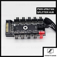 PWM 4pin / 3pin Fan Splitter Hub 10 port 12V Fan for Computer Motherboard (SATA Connector)