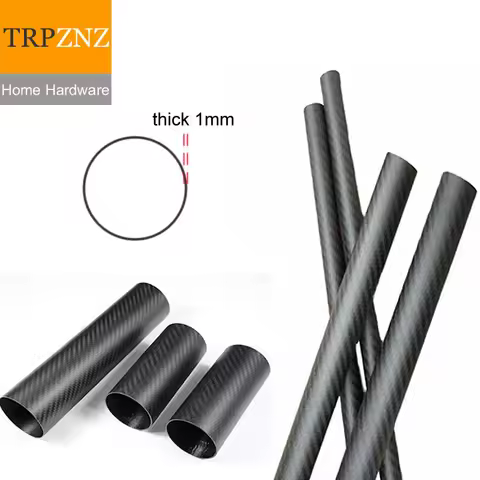 3K Carbon Fiber Tube Pipe Corrosion Resistant 1mm Wall Thickness 4-49mm Outer Diameter for Badminton