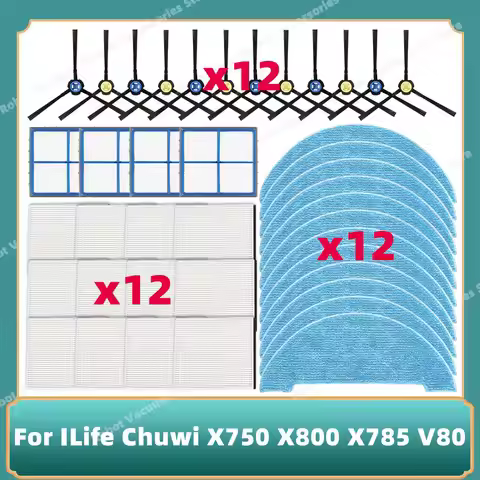 Compatible for iLife Chuwi X750 X800 X785 V80 Max Side Brush Hepa Filter Mop Spare Parts Accessories