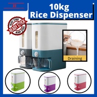 💥Ready Stock💥10kg Multipurpose Rice Dispenser Storage Container Box 5Color Large Capacity with Measure Cup Bekas Beras