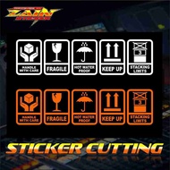 Cutting sticker symbol box packing fragile five boxes of signs. hardcase label sticker symbol suitca