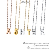 Ashter&Co - Everyday Initial Necklace - Anti-Rust Titanium Initial Necklace