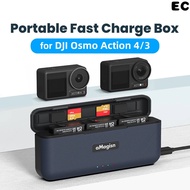 Hot For DJI Osmo Action 4 Battery Fast Charging Case For Osmo Action 3 Charger Sports Camera Accesso