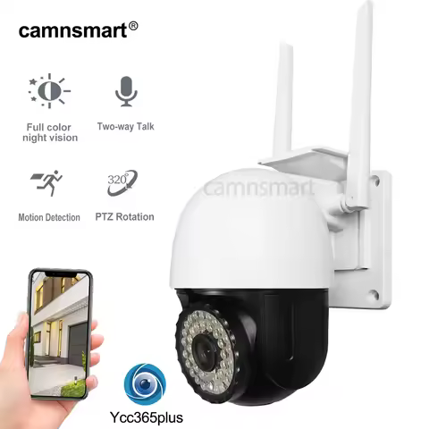 3MP Outdoor Security Wireless Wifi Camera YCC365plus APP Full Color Night Vision IP66 Waterproof Spe