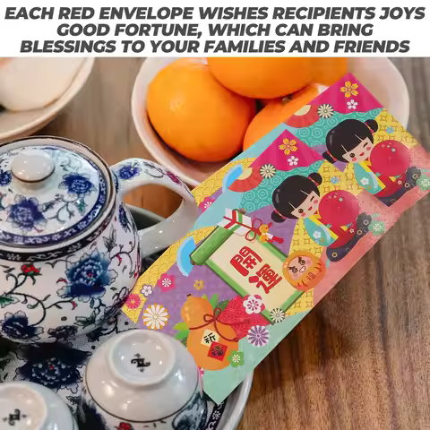 12 Pcs Chinese Lucky Money Bag Pocket New Year Hongbao Red Envelope China's Envelopes
