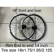 18” inch bicycle front and rear wheel rim set basikal