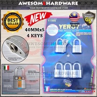 (40MMx5 SET) YEROY Y1000 ANTI CUT 40MMx5 KEY ALIKE MASTER KEY PADLOCK SET