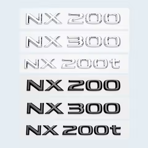 Chrome Black 3D Car Sticker for Lexus NX200 NX300 NX200t NX300h Rear Trunk Nameplate Emblem Badge Ac