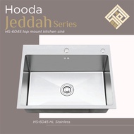 HOODA - Sink Sink 6045 Stainless Steel KItchen Sink Package + Faucet
