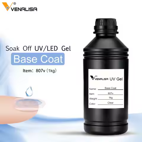 VENALISA Tempered Top Coat 1kg Bulk Package Refill No Wipe Top Coat Soak Off UV LED Nail Gel Polish 