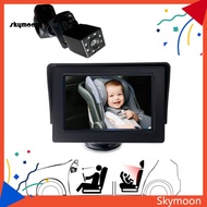 Skym* Baby Car Monitor High Resolution 360 Degree Rotation Night Vision 43 Inch Car Rear View Monitor for Auto