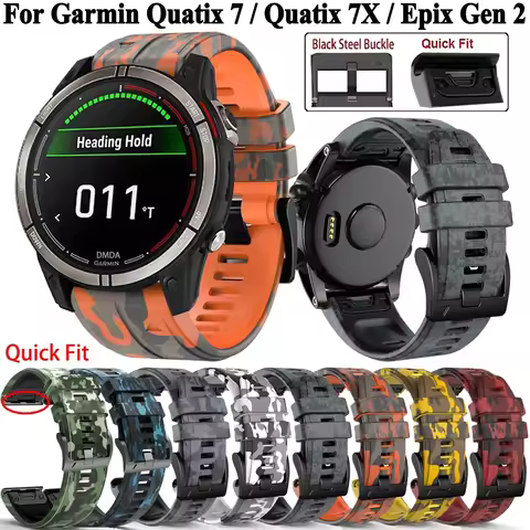 22 26mm Smart Watch Band For Garmin Quatix 7 7X 6 5 3 Solar Edition EPIX 2 Silicone Quick Fit Fenix 
