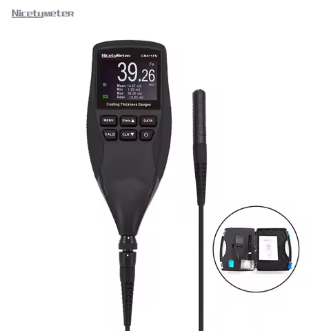 NicetyMeter Fe/NFe Digital Coating Thickness Gauge TFT LCD Car Painting Film Meter 0-1250um Separate