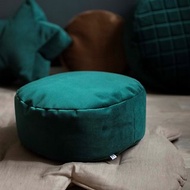 Emerald green velvet round bean bag chair - toddler nursery floor cushion