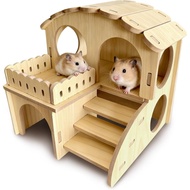 Tempat Persembunyian Hamster Kayu - Rumah Persembunyian Hamster Kayu dengan Platform Tangga, Habitat