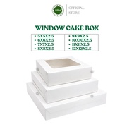 CAKE BOX 1PCS / WHITE WINDOW CAKE BOX / TALAM BOX / FOLDING BOX WITH WINDOW / KUIH LAPIS BOX 6X6X2.5
