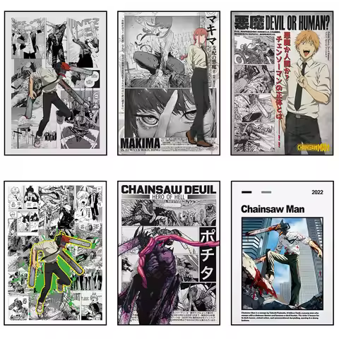 Manga Chainsaw Man Wall Art Poster Chainsaw Man Canvas Art Prints Chainsaw Man Wall Decor Picture Ch