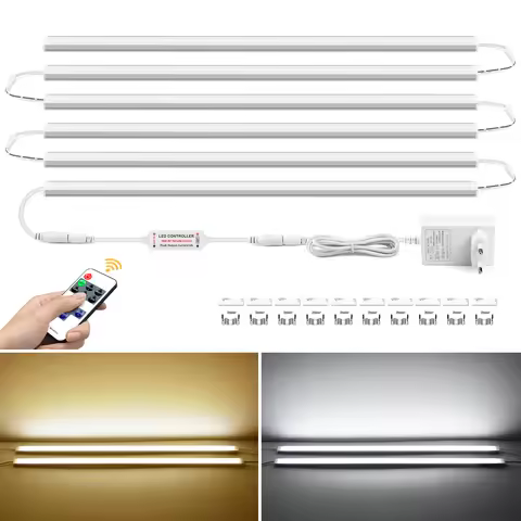 LED Aluminum Cabinet Lamp With Dimmable Remote Led Dimmer Control 30cm 40cm 50cm Warm/White LED Stri