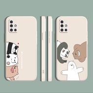 for Samsung Galaxy A31 A32 4G A52 A72 5G A11 A51 A71 Galaxy A21S A02S A20S A10S Funny We Bare Bears Square Straight Edge Soft Silicone Cover Duable Phone Case