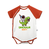 Bộ body chip cài chéo BENTY in hình khủng long BT081 cotton cao cấp bé trai bé gái quần áo trẻ sơ si