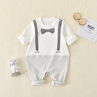 Baby Boys Romper Gentleman Fashion Prints Cotton Long Sleeves Jumpsuit Bodysuit 0-2 Years Boys Jumpe