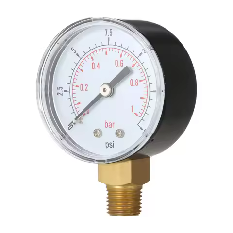 50mm Manometer 0~15psi 0~1bar / 0~60psi 0~4bar Water Pressure Dial Hydraulic Pressure Gauge 1/4" NPT
