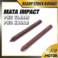 IMPACT DRIVER BIT STEEL MATA IMPACT MATA SPANNER KATOK PH2 PH3 IMPACT DRIVER KASAR HALUS