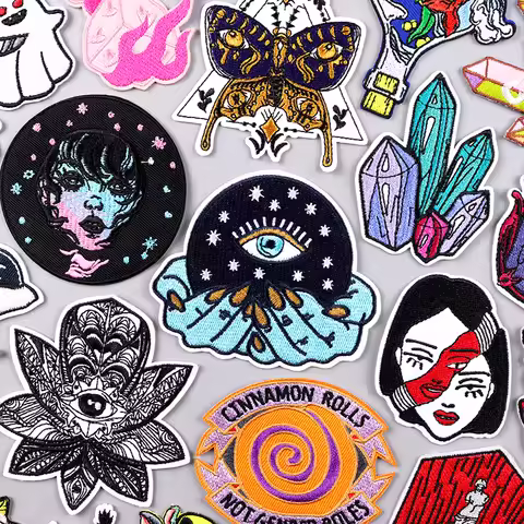 Magic Ball Patch Eye Iron On Patches For Clothing Anime Embroidered Patches On Clothes Diamond Gem E