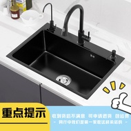Washing Basin Nano Sink Black Stainless Steel Kitchen Cabinet Bar Counter Single Basin Double Basin Washing Basin Dishpan Set