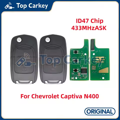 TopCarkey Original Flip Folding Remote Key Fob ID47 PCF7961X Chip 433MHz for Chevrolet Captiva Chevr