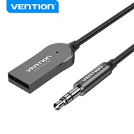 Vention Kabel USB Aux 3.5mm Car Bluetooth Audio Receiver With Coiled Cable Zinc Alloy Type