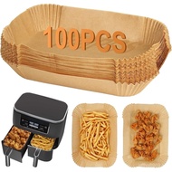BYKITCHEN 100pcs Air Fryer Liners for Ninja Dual, Air Fryer AF300UK AF400UK Accessories, Disposable 