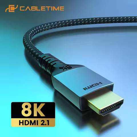 CABLETIME 8K HDMI Cable HDMI 2.1 Cable 8K@60Hz Resolution Aluminum Alloy HDMI Premium Certified for 