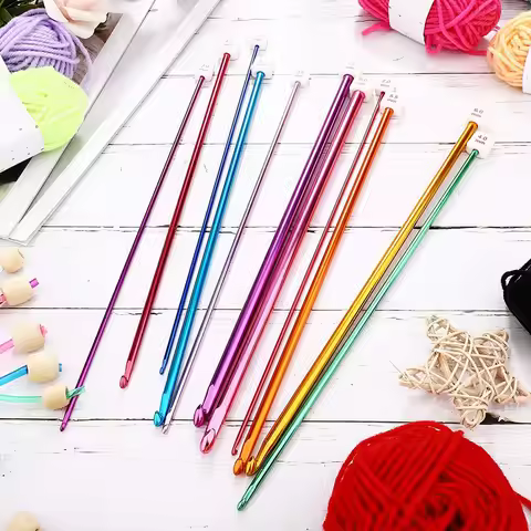 23 Pieces Tunisian Crochet Hooks Set 3-10 Mm Cable Bamboo Knitting Needle With Bead Carbonized Bambo