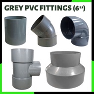 6'' 150MM PVC Pipe Fittings Fitting Grey Joint Connector PVC Elbow Reducing Socket Reducer Tee / Pen