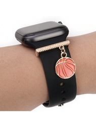 1 Pieza Mini Baloncesto De Metal Adorno De Anillo De Decoración Para Bandas De Relojes De Apple Accesorios Para El De La Correa De La Serie Galaxy Watch