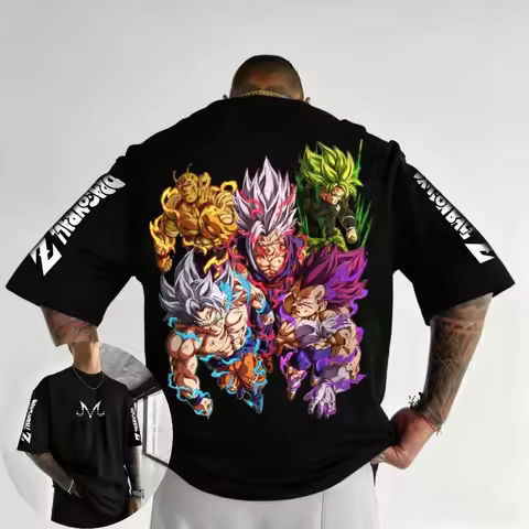 2026 New Summer Dragon Ball 40th Anniversary Magical Saiyan Printing 3D Flower Fashion Quick Drying 